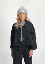 Luna Jacket 4832 Washed Black Stripe - LEEF mode en accessoires