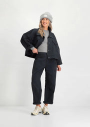 Luna Jacket 4832 Washed Black Stripe - LEEF mode en accessoires