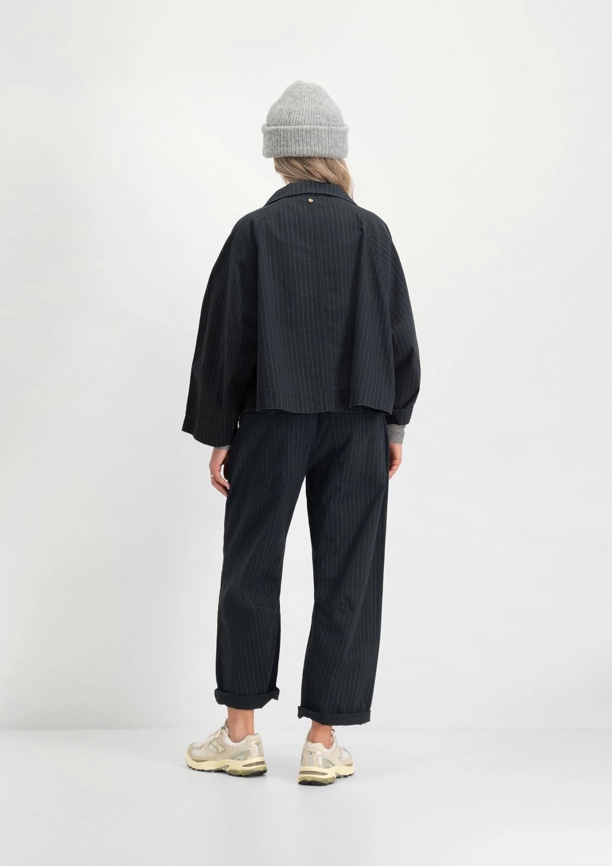 Luna Jacket 4832 Washed Black Stripe - LEEF mode en accessoires