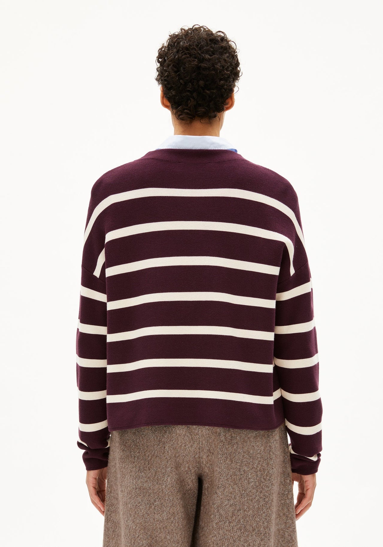 MERINAA STRIPES 3381 Dark Cranberry-Oatmilk