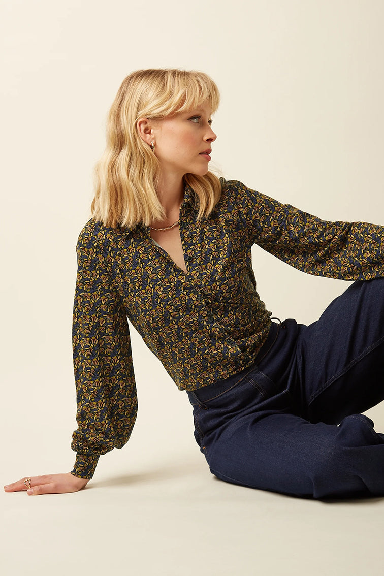 Maisie Blouse Mirth Jersey 491 Rhodonite Blue