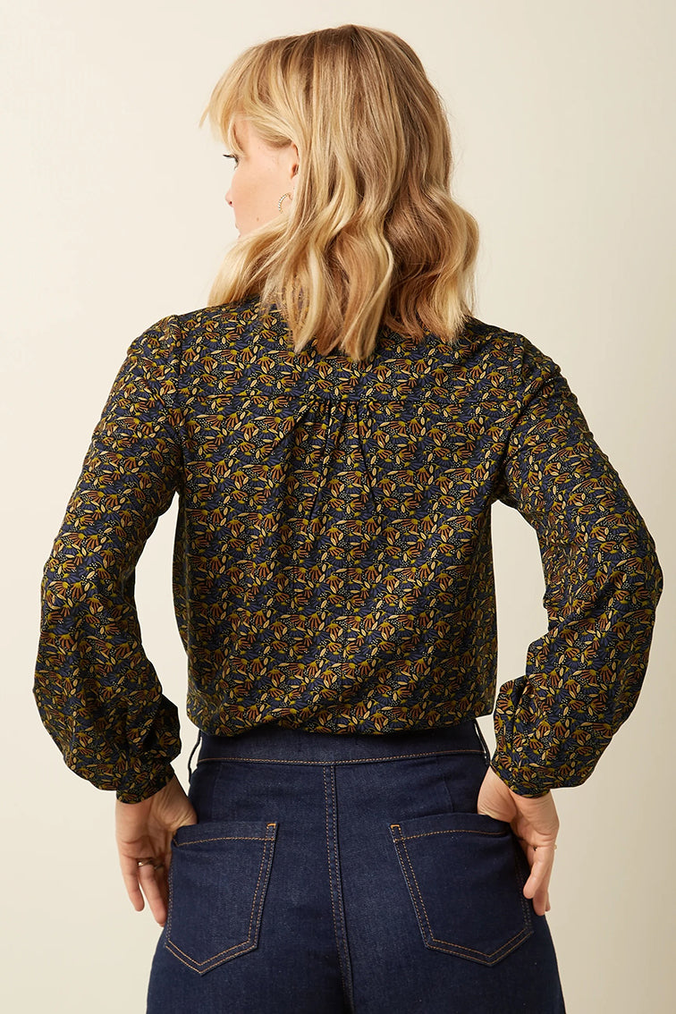 Maisie Blouse Mirth Jersey 491 Rhodonite Blue - LEEF mode en accessoires