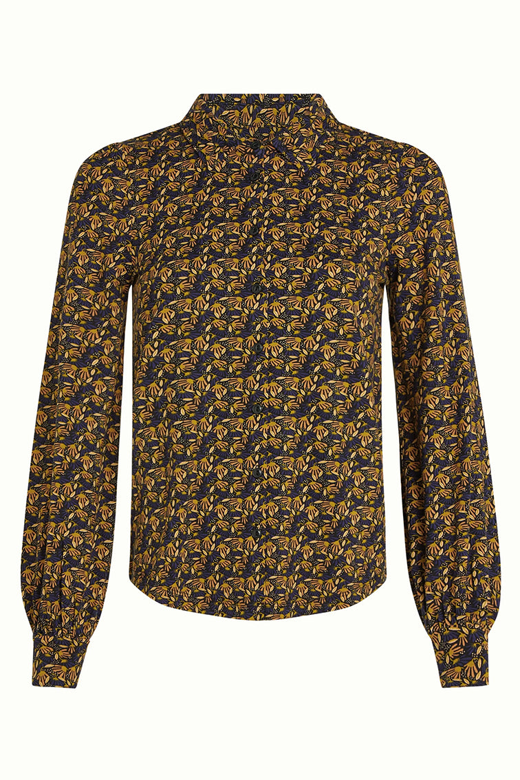 Maisie Blouse Mirth Jersey 491 Rhodonite Blue - LEEF mode en accessoires