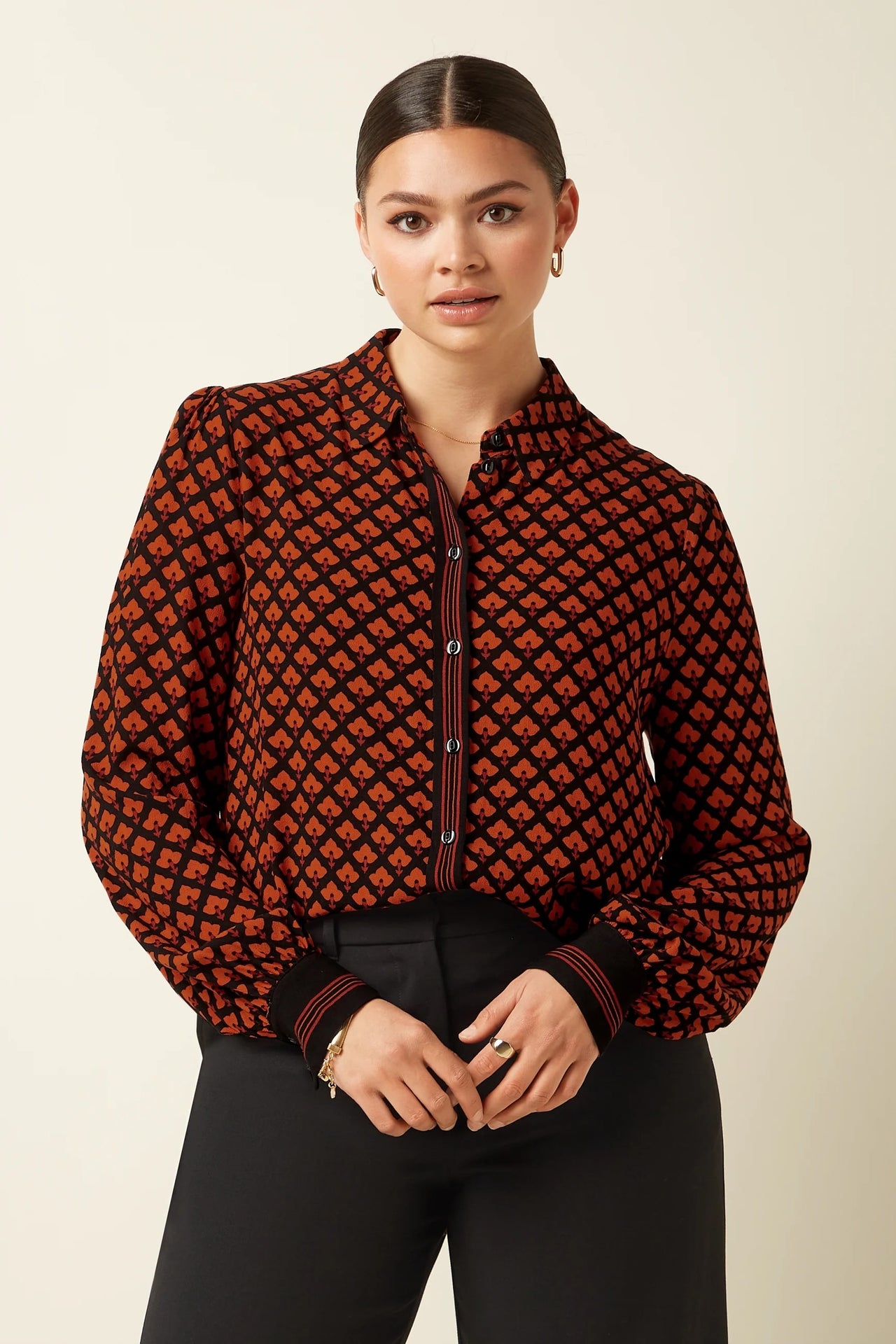 Maisie Blouse Moire Black