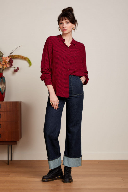 Maisie Blouse Piper  Cabernet Red