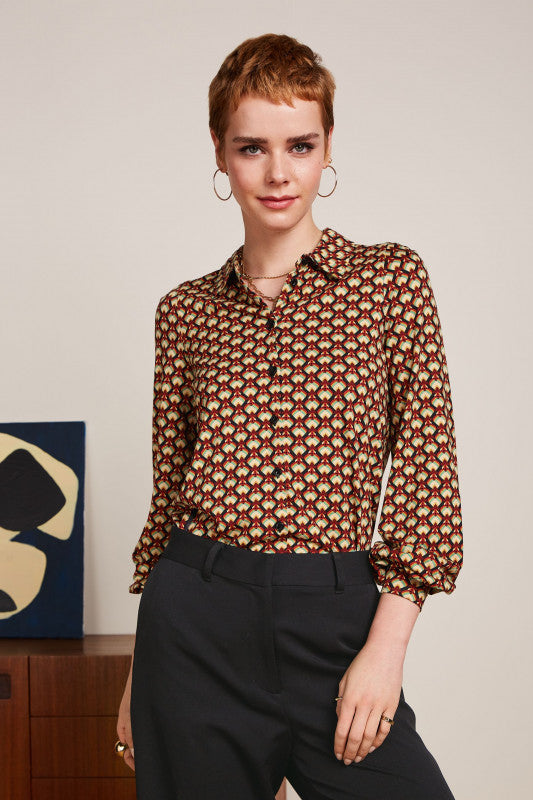 Maisie Blouse Valet  Cabernet Red