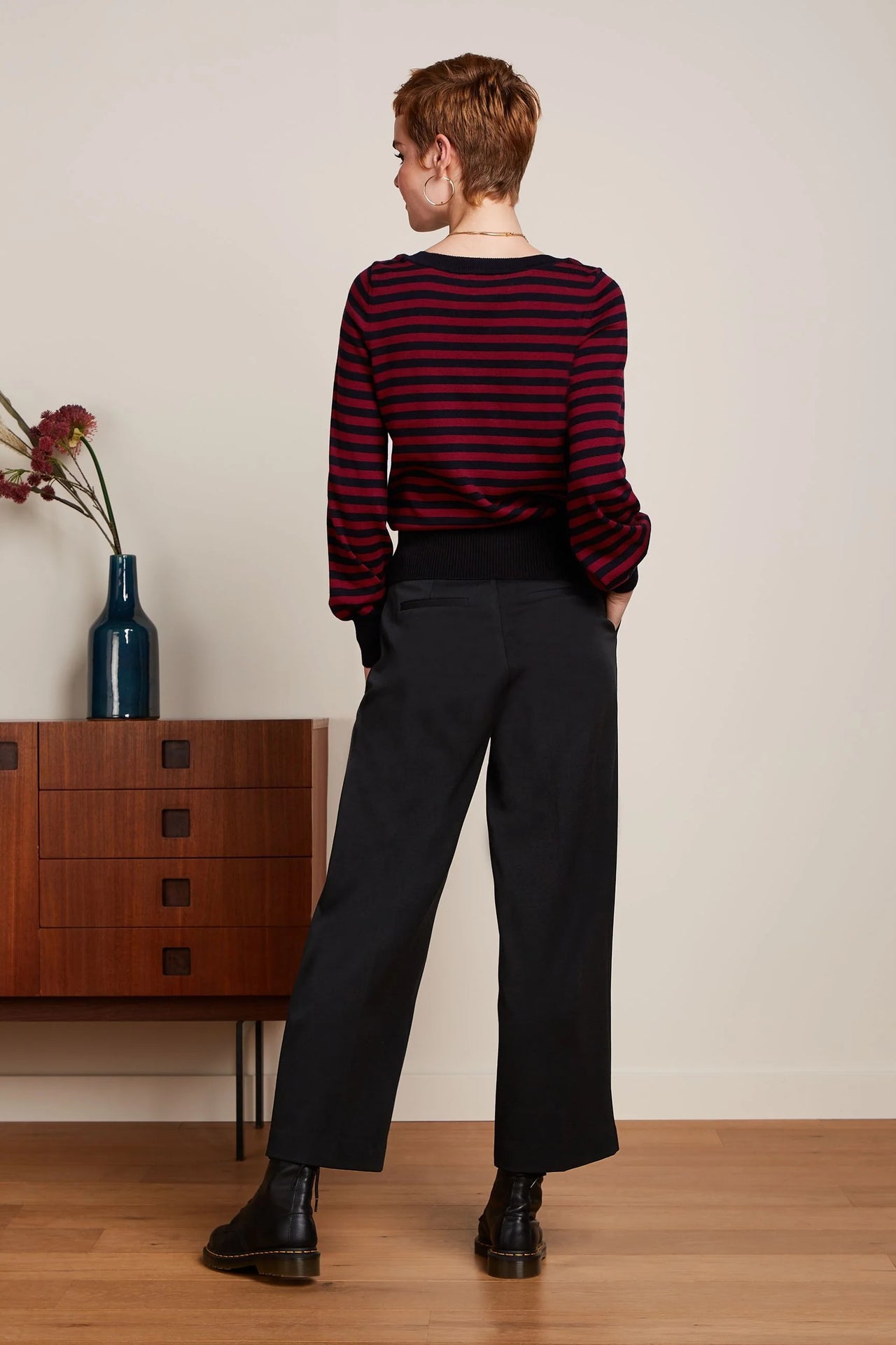 Marie Bell Top Loop Stripe 622 Cabernet Red