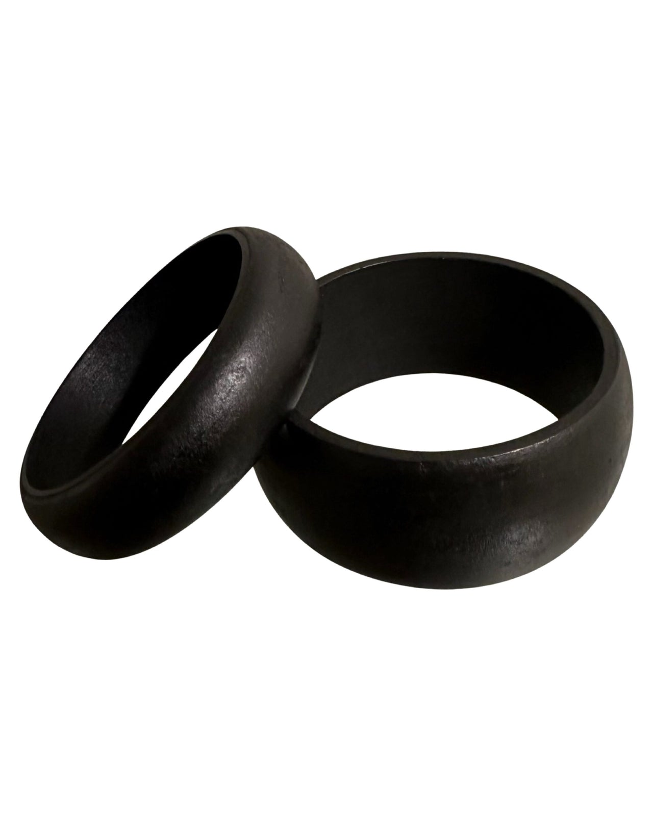 Mat zwarte houten bangle (2.2cm) zwart