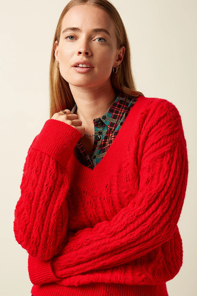 Mauve V Top Leon 656 Fiery red