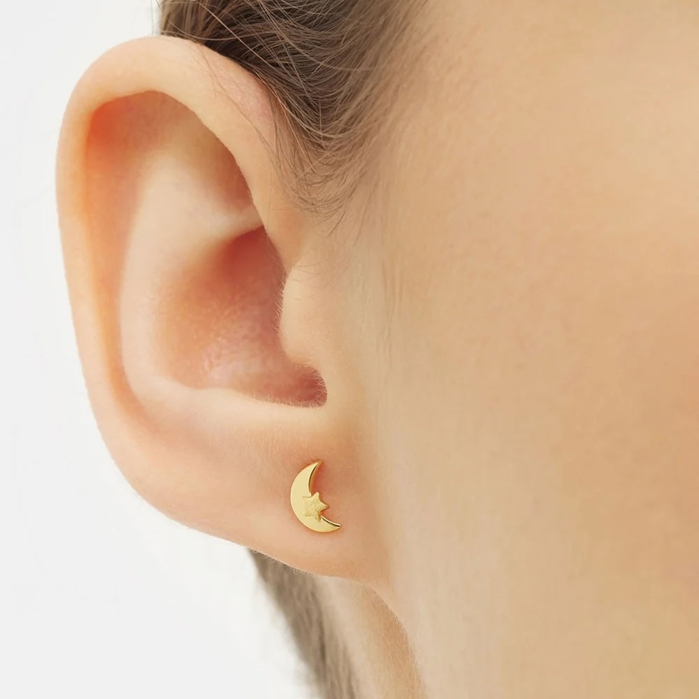 MoonStarearring1pcsGoldPlated__2