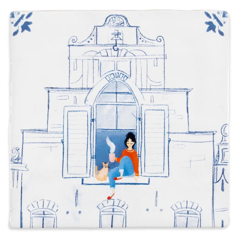 Decoratief tegeltje met afbeelding van een kasteel, 10x10cm van het merk StoryTiles.