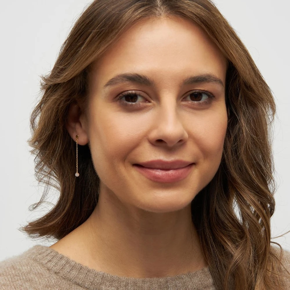 NaturalStoneChainEarring1pcsRose__3