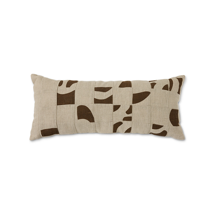 Natural patched cushion (70x30cm) - LEEF mode en accessoires