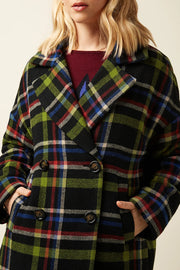 Nia Coat Karly Check 001 Black - LEEF mode en accessoires