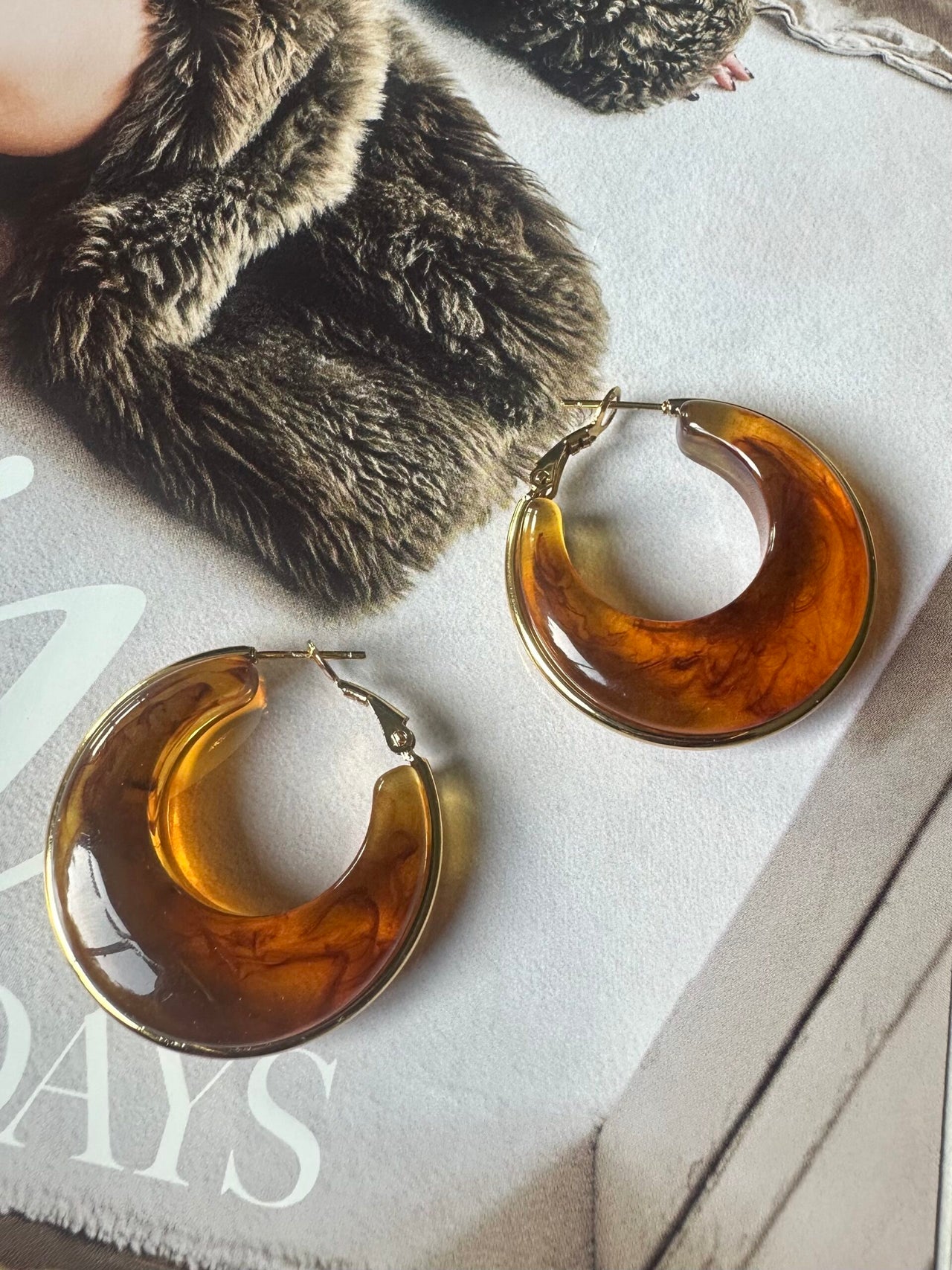 OORRINGEN COGNAC / GOUD (3.5CM) Cognac