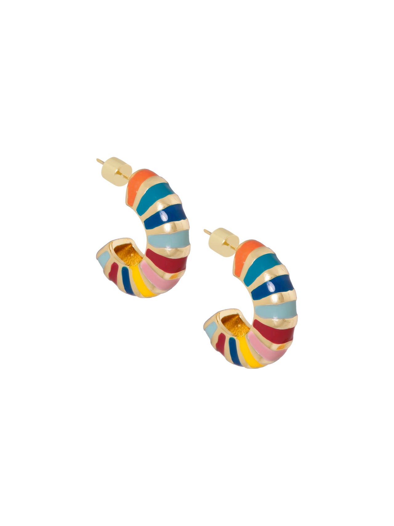 OORRINGEN EMAILLE MULTICOLORI (2CM) Multicolori - LEEF mode en accessoires