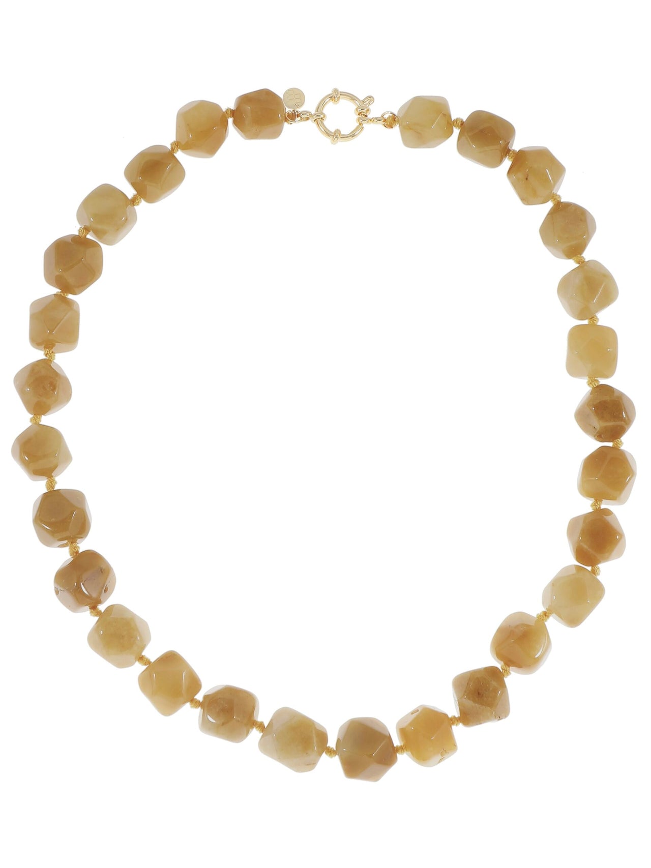 ORGANISCHE GEMSTONE KETTING XL / WARM GEEL Warm Geel - LEEF mode en accessoires