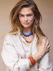 ORGANISCHE GEMSTONE KETTING XL / WARM GEEL Warm Geel - LEEF mode en accessoires