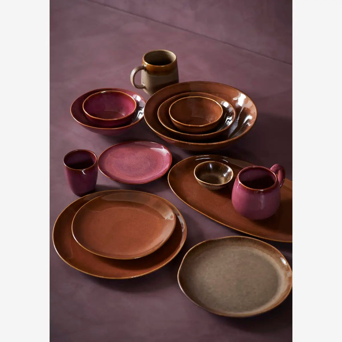 OVAL STONEWARE DISH Cinnamon - LEEF mode en accessoires