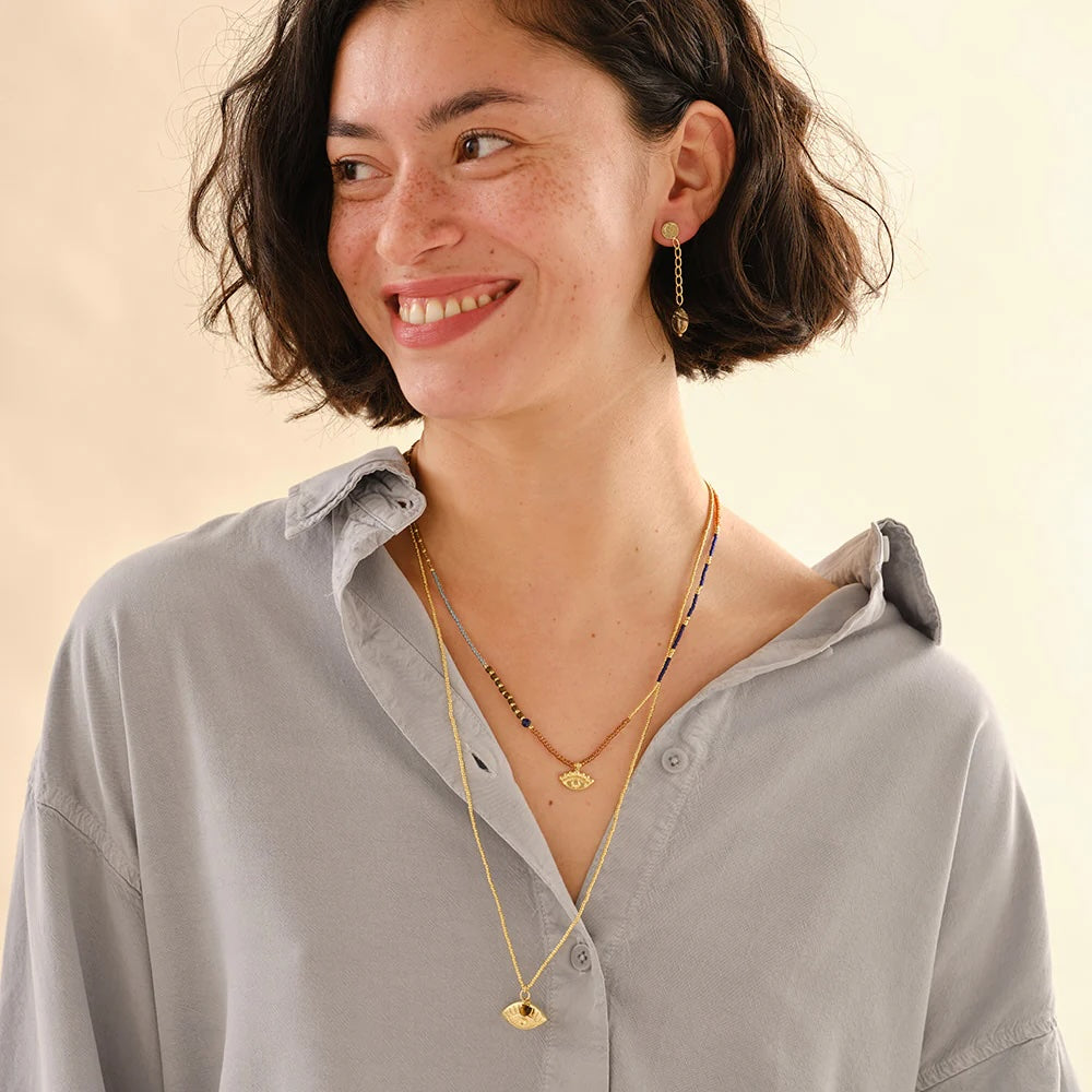 Paradise Tiger Eye Necklace Gold Colored Tiger eye - LEEF mode en accessoires