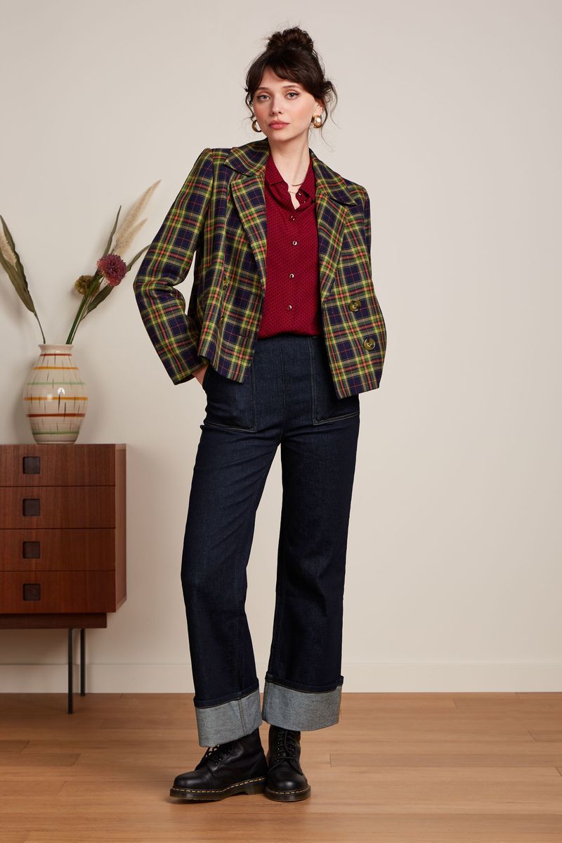 Patti Coat Lucky Check 445 Evening Blue - LEEF mode en accessoires