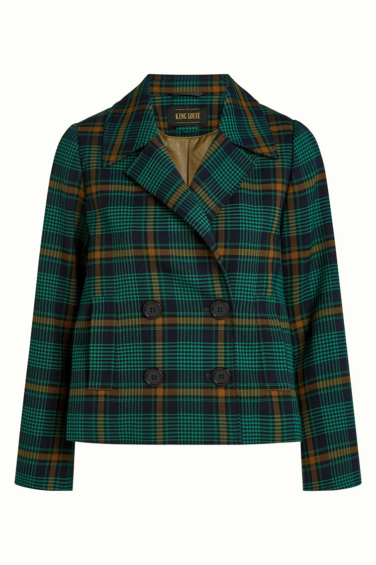 Pattie Coat Leeds Check 445 Evening Blue - LEEF mode en accessoires
