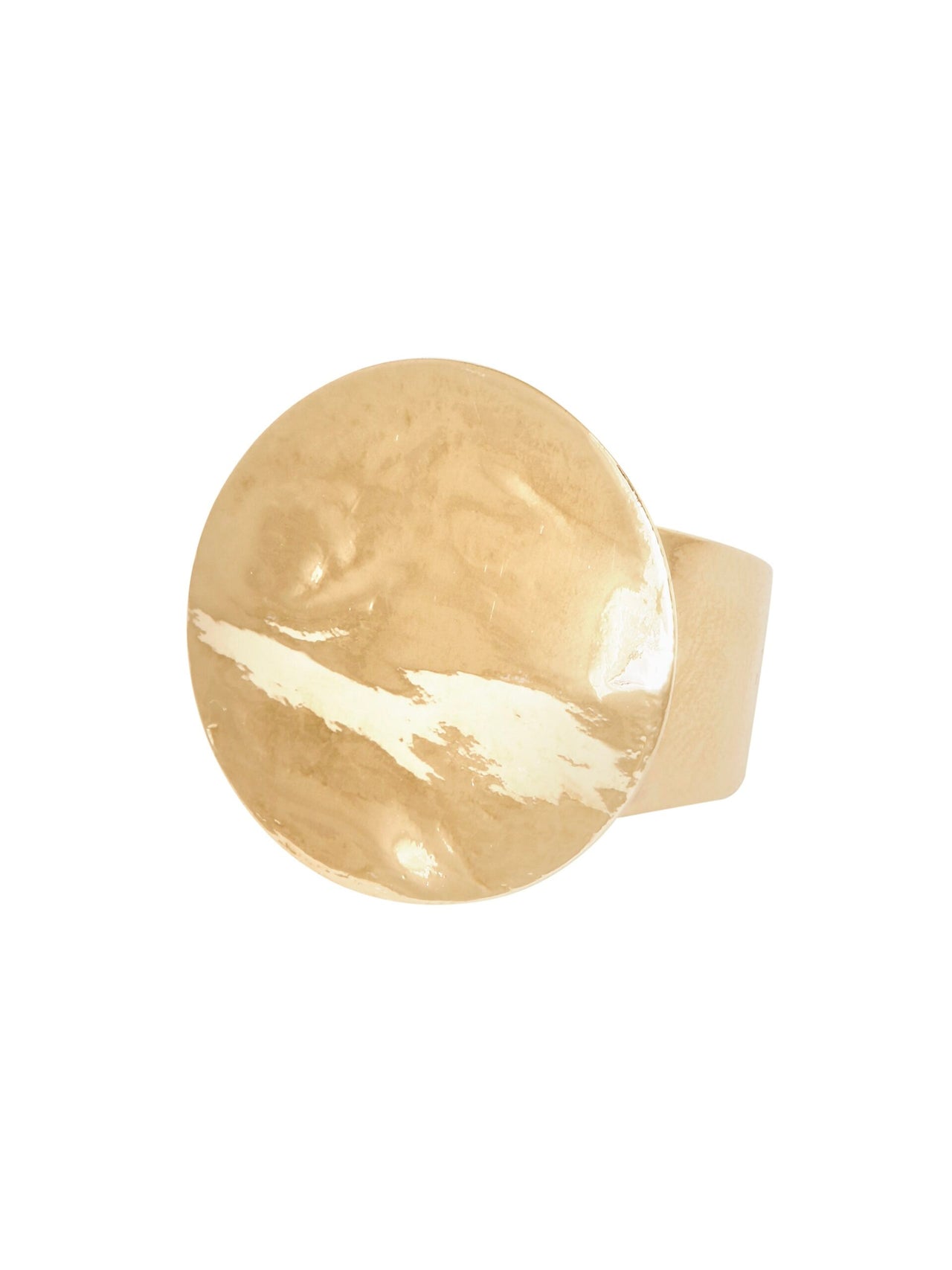 Platte Gehamerde Zegelring goud - LEEF mode en accessoires
