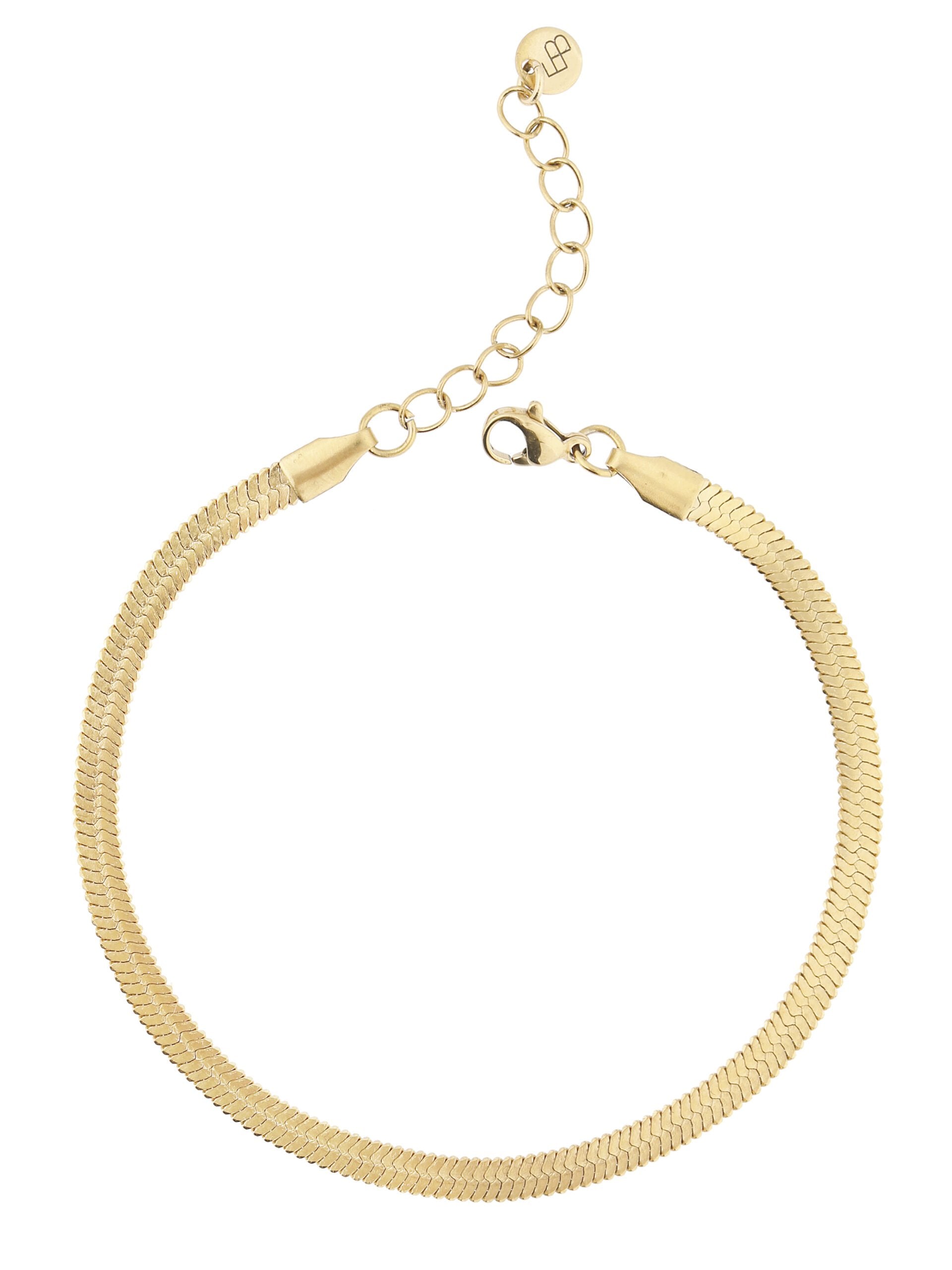 Platte snake armband goud - LEEF mode en accessoires