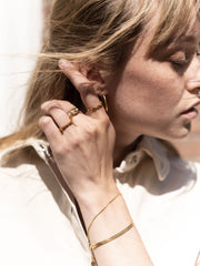Platte snake armband goud - LEEF mode en accessoires