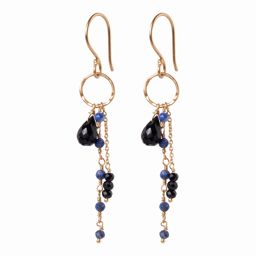 Pleased Black Onyx Lapis Lazuli Earrings GP Lapis Lazuli - LEEF mode en accessoires