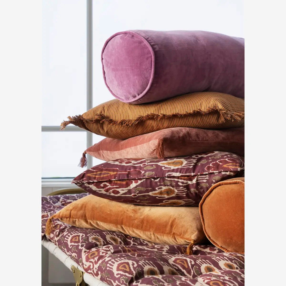 Printed Cushion with filler50x70cm Fig, Sand, Honey, Syrah, Greige - LEEF mode en accessoires