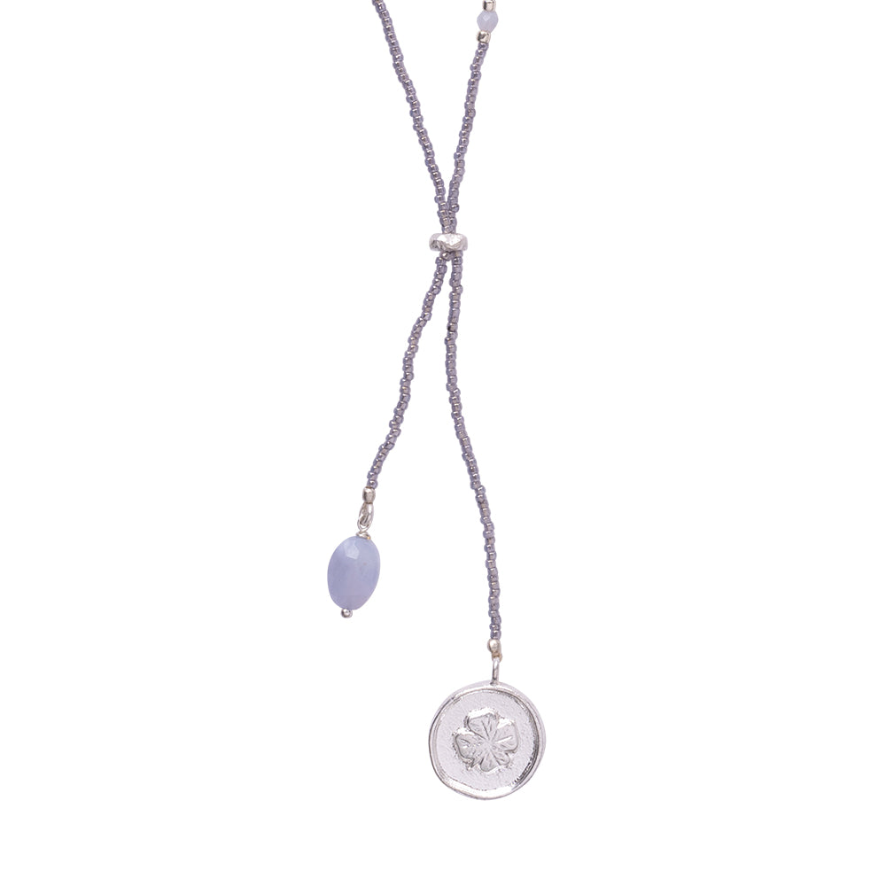 Purpose Blue Lace Agate Necklace SC Blue lace agate - LEEF mode en accessoires