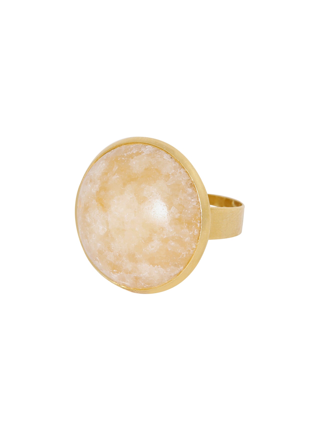 RING MET GROTE GEMSTONE / GEEL geel - LEEF mode en accessoires