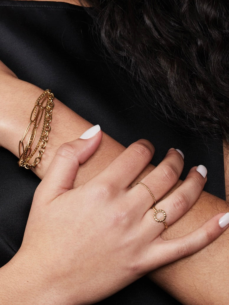 RING SMALL BALLS ROND goud - LEEF mode en accessoires