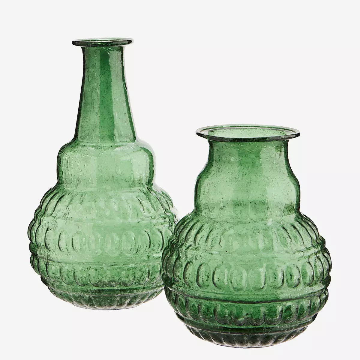 Recycled Glass Vase D:10x20 Green - LEEF mode en accessoires
