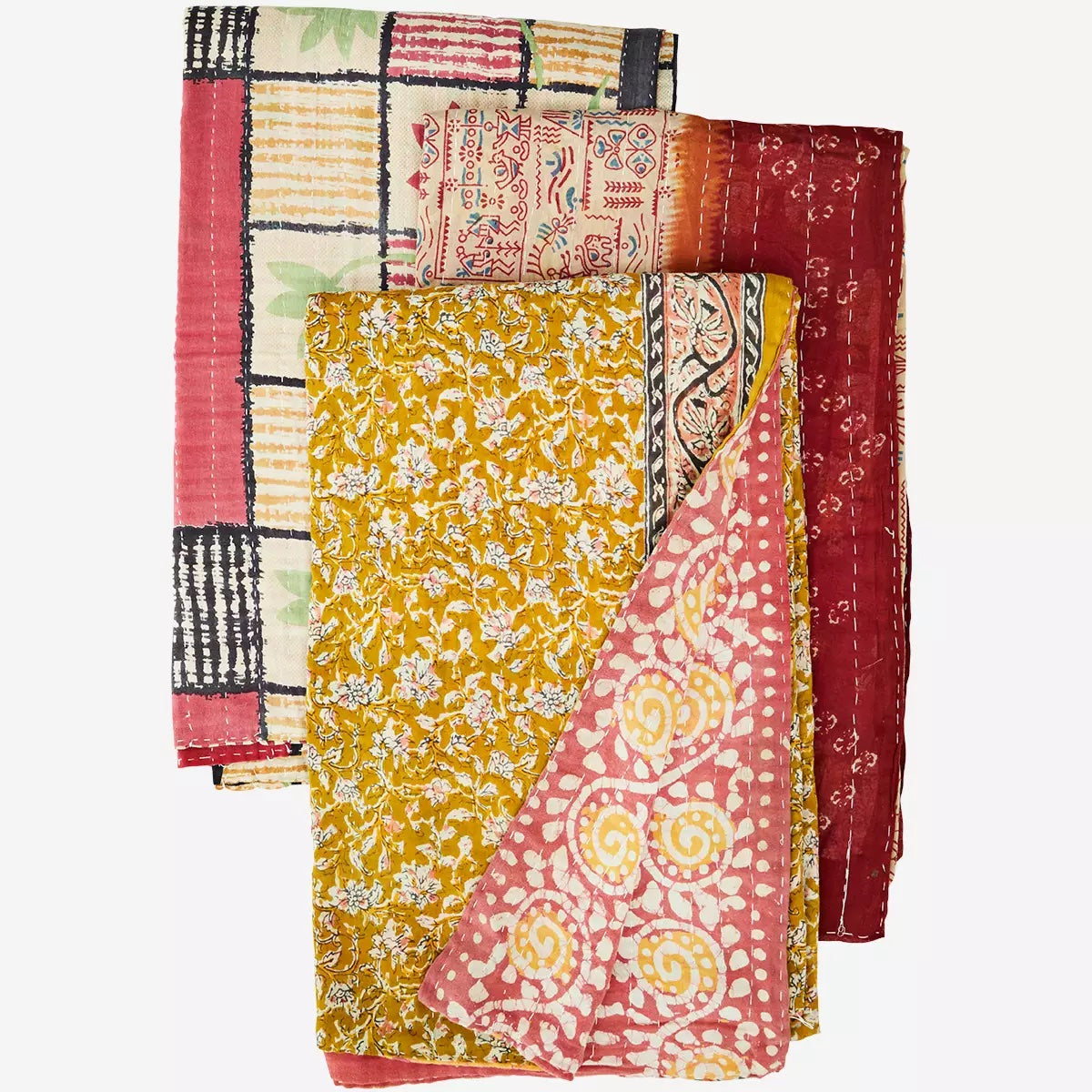 Recycled Kantha Throw 100x200cm - LEEF mode en accessoires