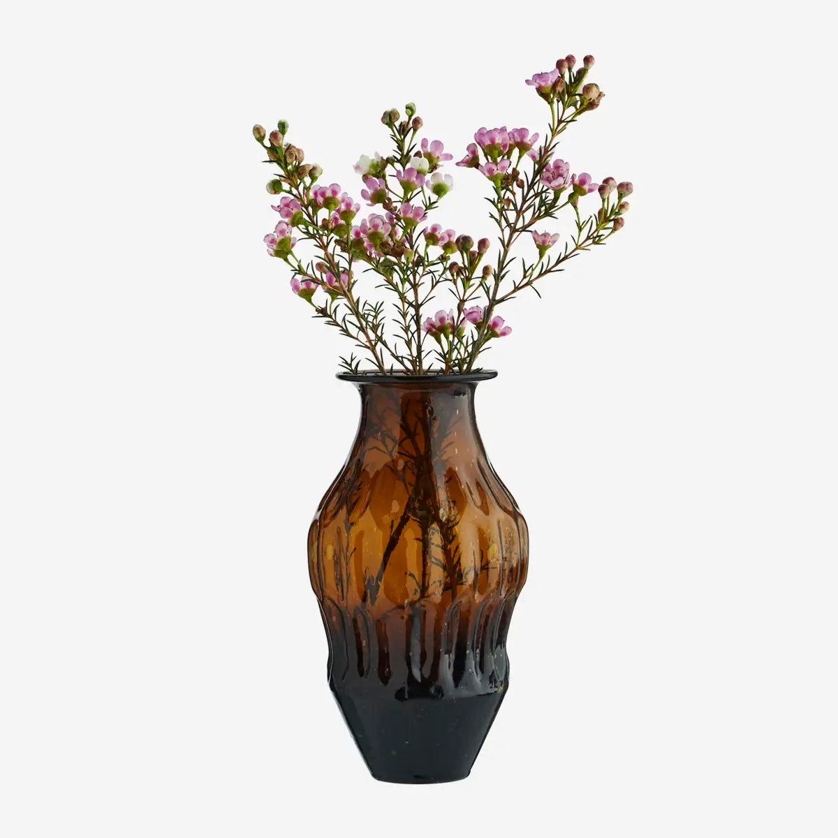 Recycled glass vase Amber