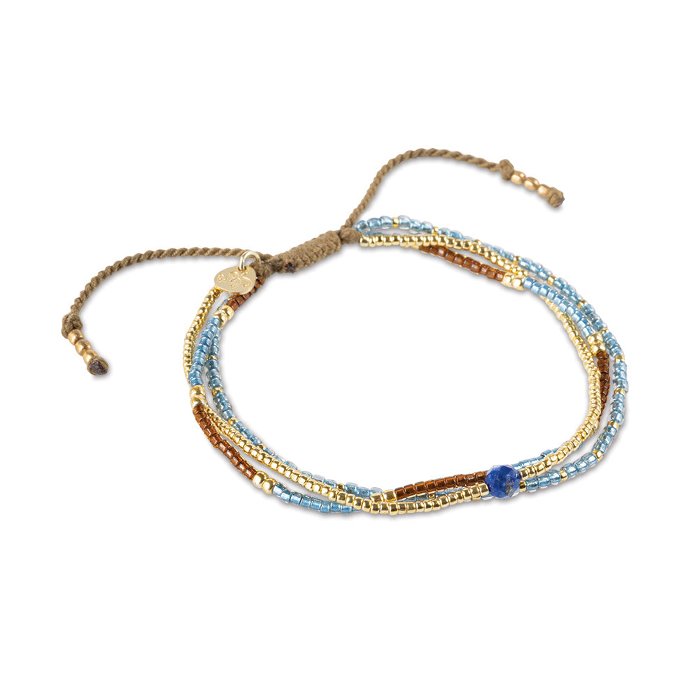 Reflection Lapis Lazuli Bracelet Gold Colored Lapis Lazuli