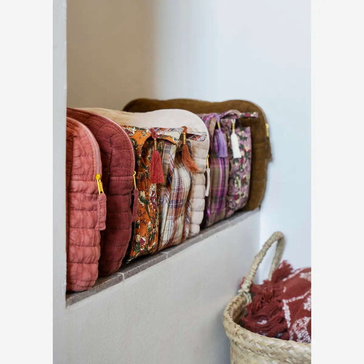 Reversible Recycled Cotton Throw 125x175cm Rust, Off White - LEEF mode en accessoires