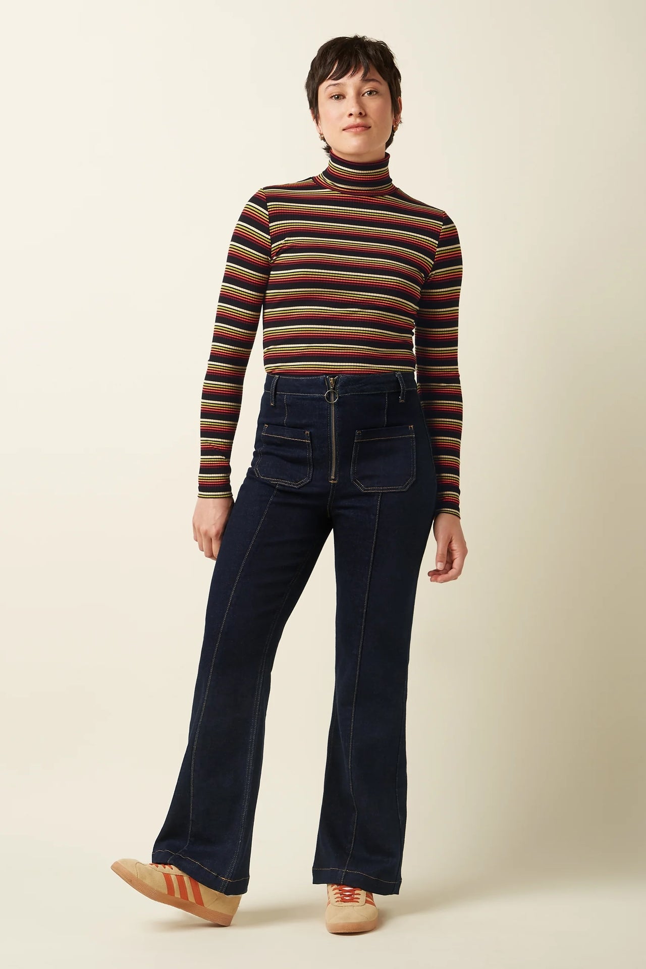 Rollnec Top Frostine Stripe 945 Spicy Orange