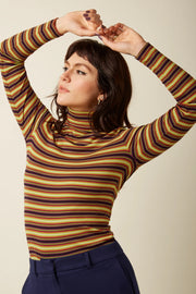 Rollneck Top Eira Stripe 999 Multi Color - LEEF mode en accessoires