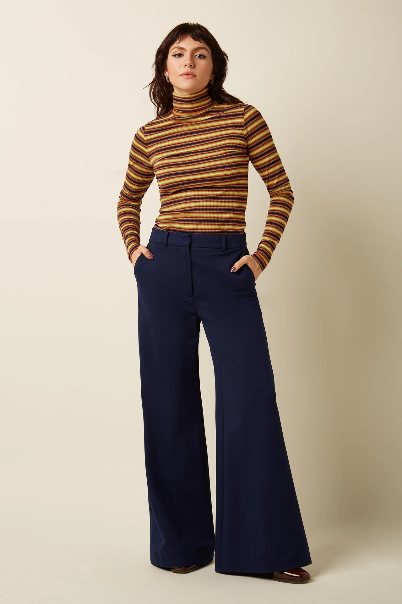 Rollneck Top Eira Stripe 999 Multi Color - LEEF mode en accessoires