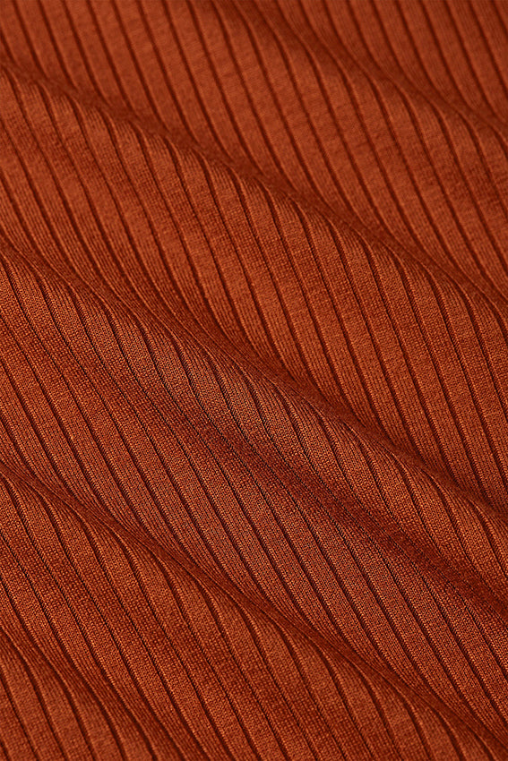 Rollneck Top Uni Rib 554 Spicy Brown - LEEF mode en accessoires