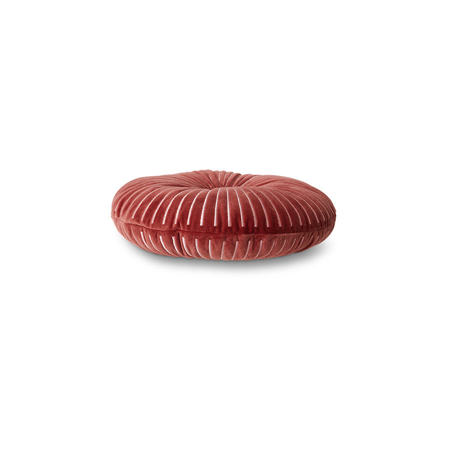 Round Ripple Cushion Burgundy  (35x35cm) Burgundy