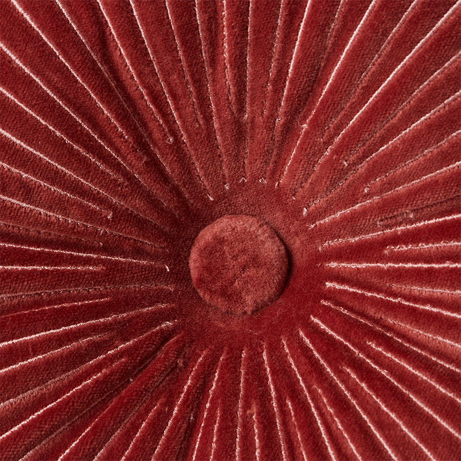 Round Ripple Cushion Burgundy  (35x35cm) Burgundy - LEEF mode en accessoires