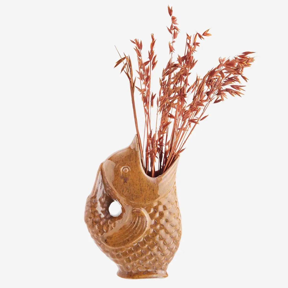STONEWARE VASE Golden orange - LEEF mode en accessoires