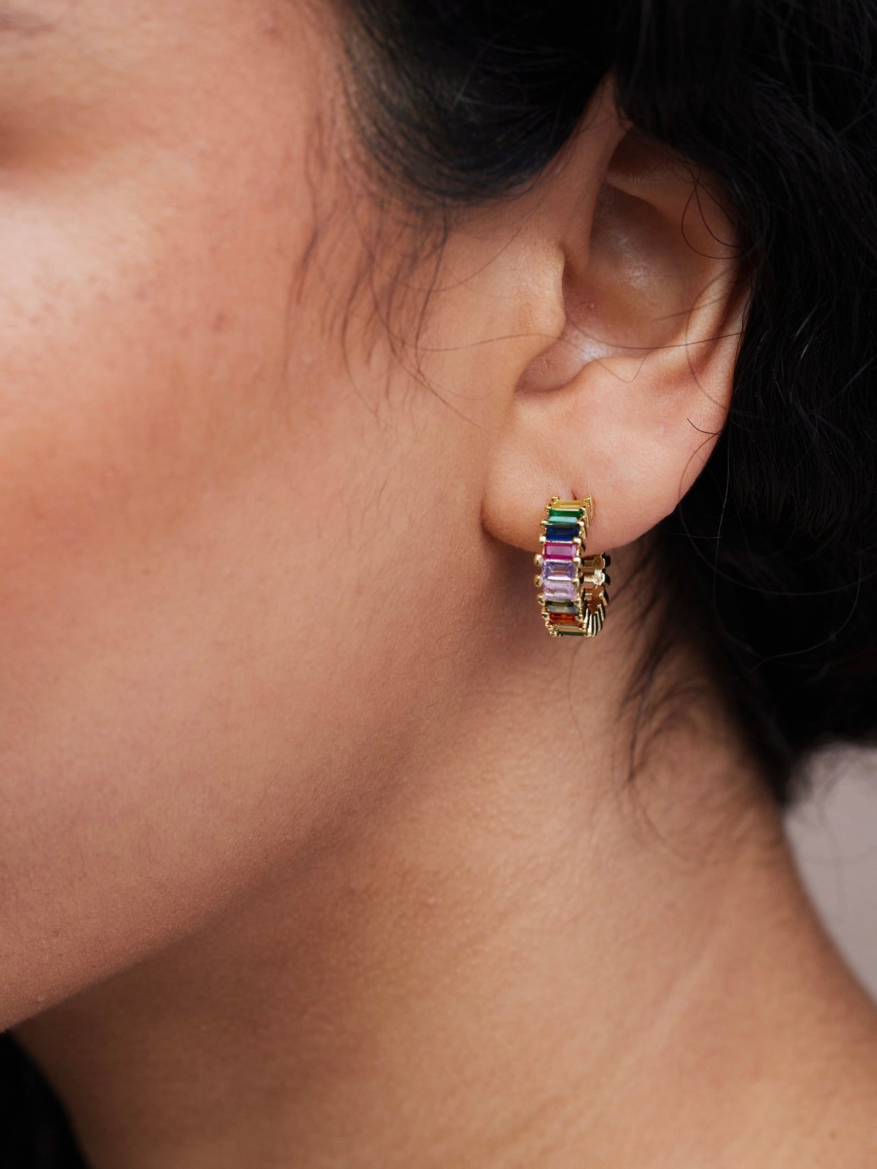 STRASS OORRINGEN MULTICOLORI (1.7CM) Multicolori - LEEF mode en accessoires