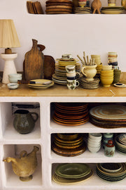 Set van saladebestek Havana van HKliving, inclusief mes, vork en lepel, met houten handvatten en moderne uitstraling.