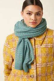 Scarf Ajour Carre 357 Silver Green - LEEF mode en accessoires