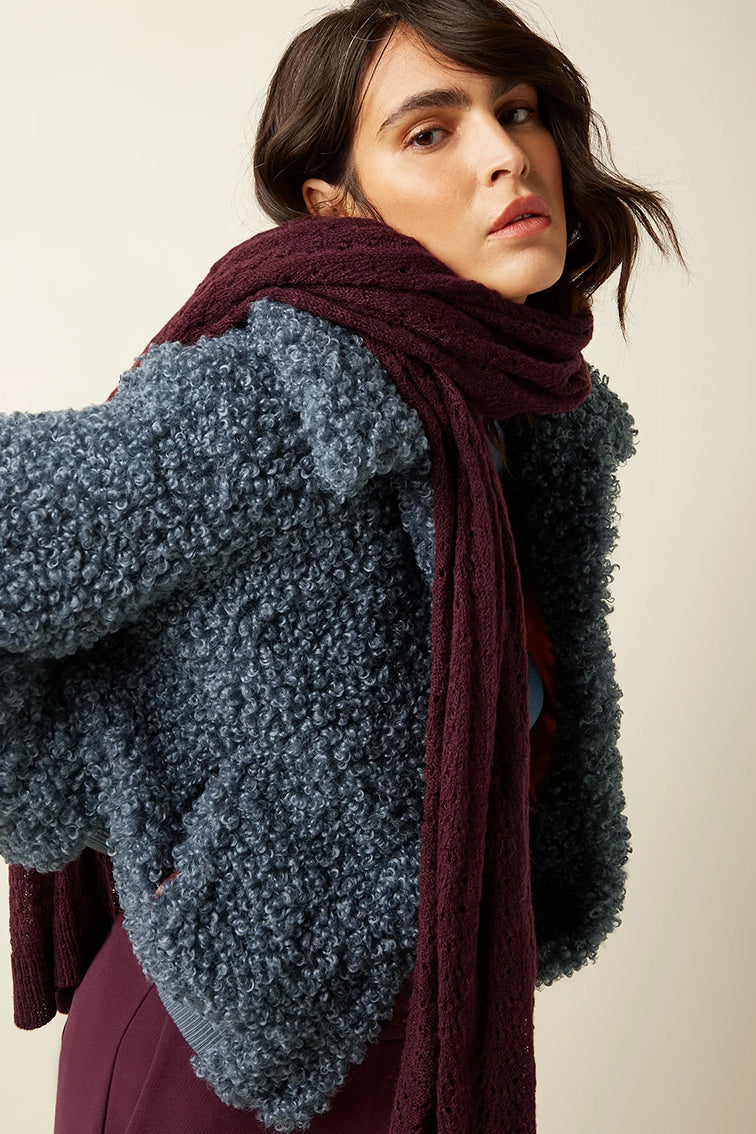 Scarf Ajour Carre 600 Porto Red